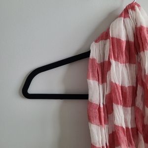 ✨️5 for $25✨️ Sheer Lightweight Pinka fn White Striped Fringe Scarf